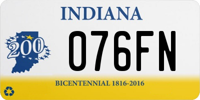IN license plate 076FN