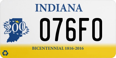 IN license plate 076FO