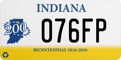 IN license plate 076FP