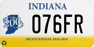 IN license plate 076FR