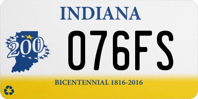 IN license plate 076FS