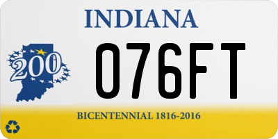 IN license plate 076FT