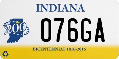 IN license plate 076GA