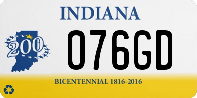 IN license plate 076GD