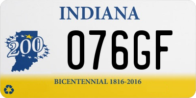 IN license plate 076GF