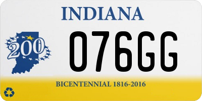IN license plate 076GG