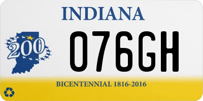 IN license plate 076GH