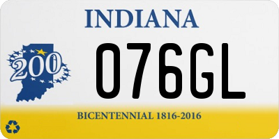 IN license plate 076GL