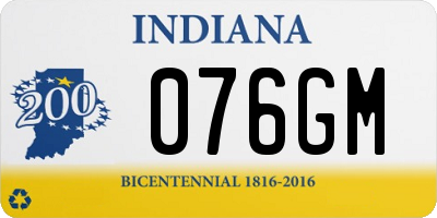 IN license plate 076GM