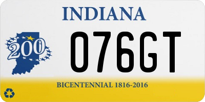 IN license plate 076GT