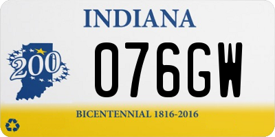 IN license plate 076GW