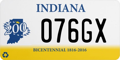 IN license plate 076GX