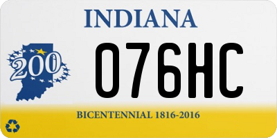 IN license plate 076HC