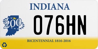 IN license plate 076HN