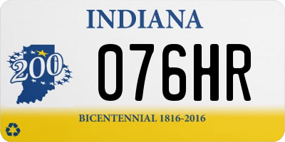 IN license plate 076HR