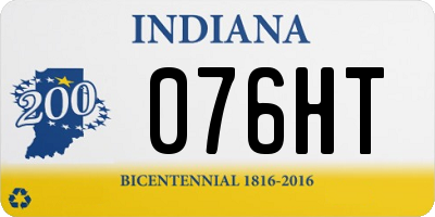 IN license plate 076HT