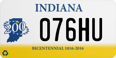 IN license plate 076HU