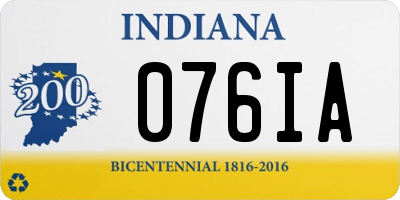 IN license plate 076IA