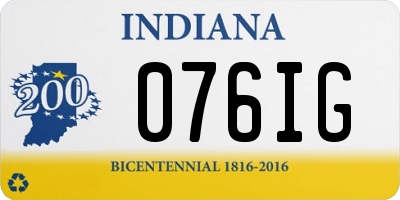 IN license plate 076IG