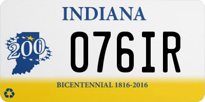 IN license plate 076IR