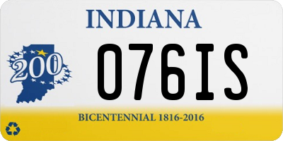 IN license plate 076IS