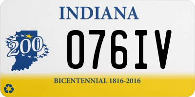 IN license plate 076IV