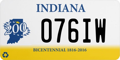 IN license plate 076IW