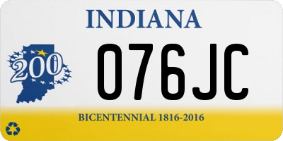 IN license plate 076JC