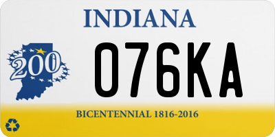 IN license plate 076KA