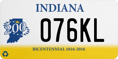 IN license plate 076KL