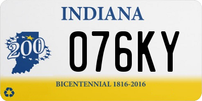 IN license plate 076KY