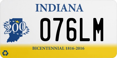 IN license plate 076LM