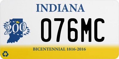 IN license plate 076MC