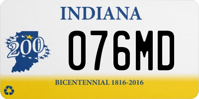 IN license plate 076MD