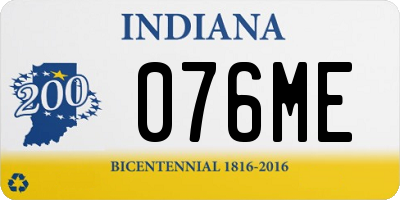IN license plate 076ME