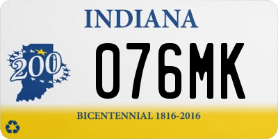 IN license plate 076MK