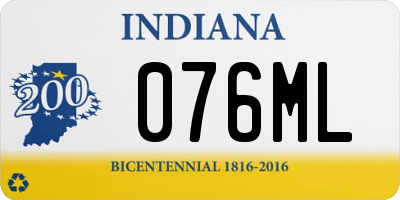 IN license plate 076ML
