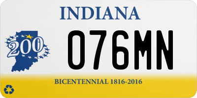 IN license plate 076MN