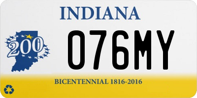 IN license plate 076MY
