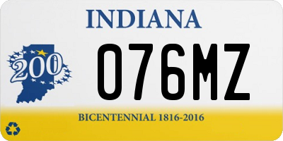 IN license plate 076MZ