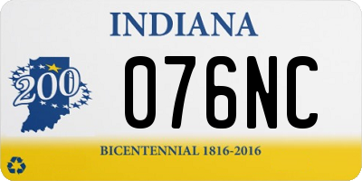 IN license plate 076NC