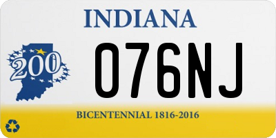 IN license plate 076NJ