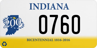 IN license plate 076O