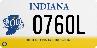 IN license plate 076OL