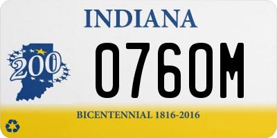 IN license plate 076OM