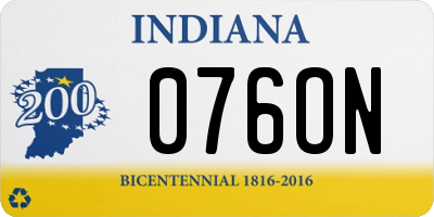 IN license plate 076ON