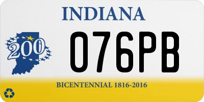 IN license plate 076PB