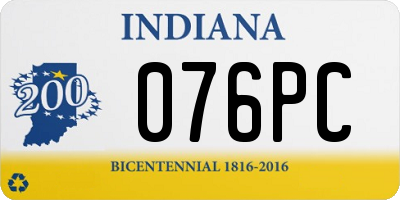 IN license plate 076PC