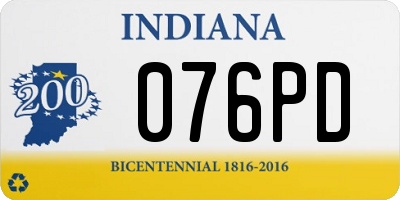 IN license plate 076PD