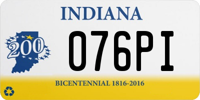 IN license plate 076PI